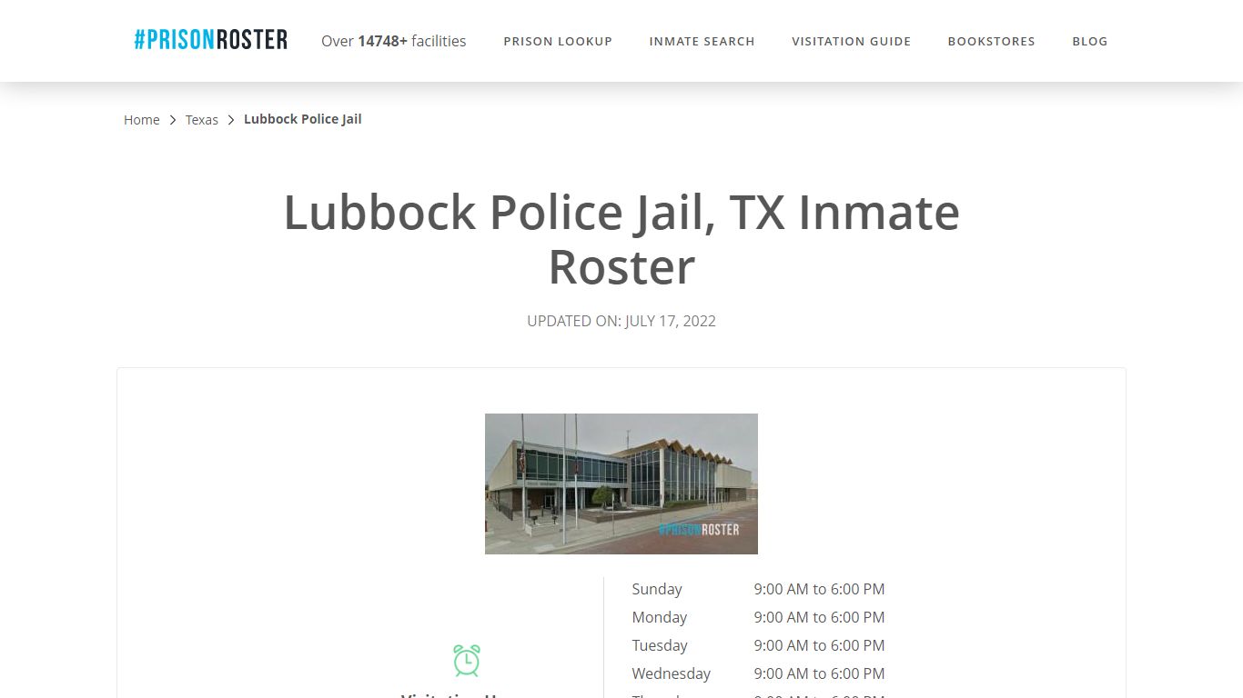 Lubbock Police Jail, TX Inmate Roster